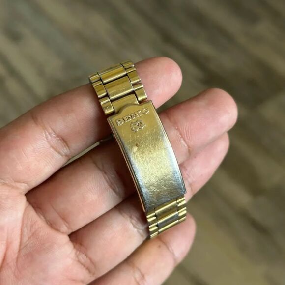 Seiko Chronograph Watch Men 37mm Gold Dial Two Tone 7A28-7020 - Picture 3 of 7